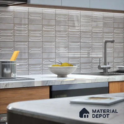 Faux Subway  Tile TL 07239 B Boat 1006 1 ft x 1 ft Ceramic Glossy Finish - 9 mm  | 2 mm Spacer is Mandatory | Please Expect a Slight Variation of Pattern (Sample)